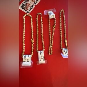 10k Gold Rope Chain Necklace and bracelets starting at 150$ each real gold